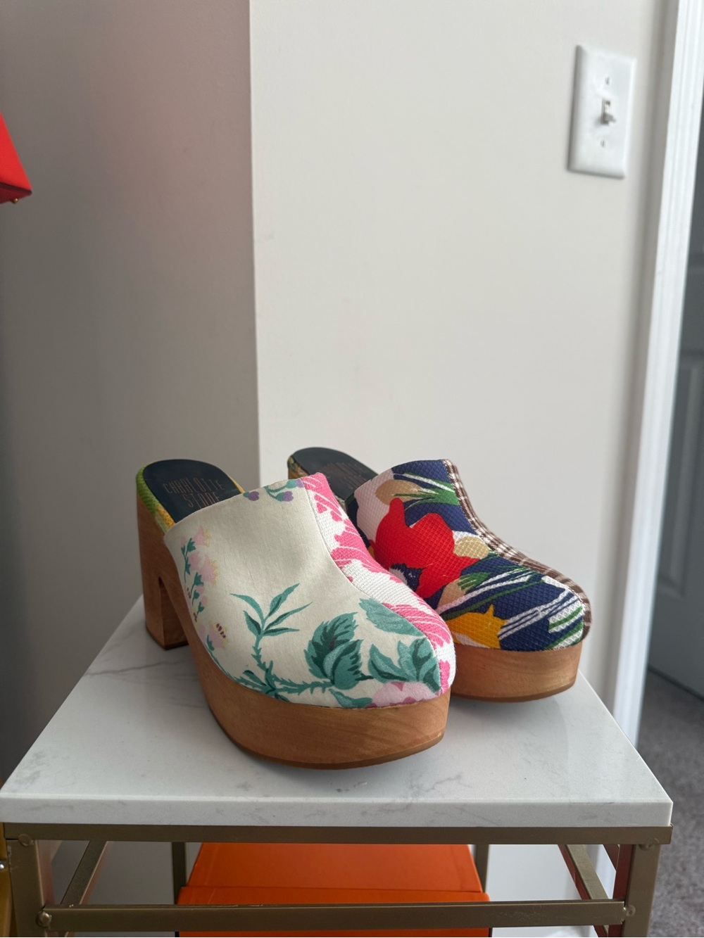 Charlottetown patchwork clog heel
